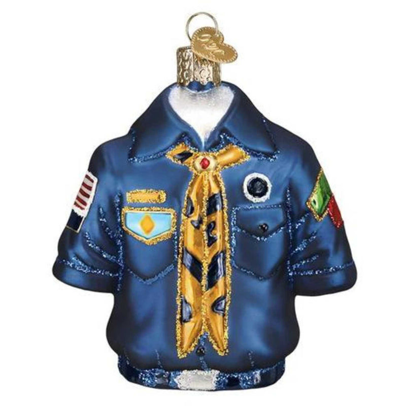 Old World Christmas Scout Uniform - One Ornament 4 Inch, Glass - Ornament Honor Privilege 32416 (45784)