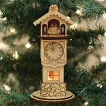 Ginger Cottages Ginger Clock Tower - One Ornament 5.5 Inch, Wood - Ornament Time Dancer 80009. (45797)