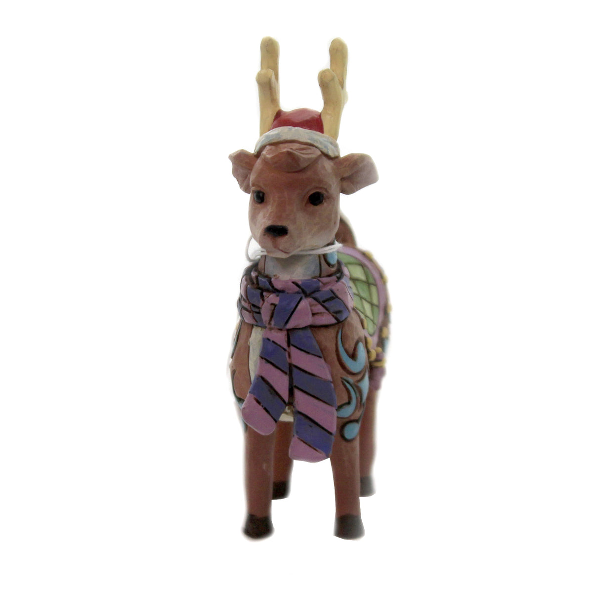 Jim Shore Mini Reindeer With Santa Hat - - SBKGifts.com