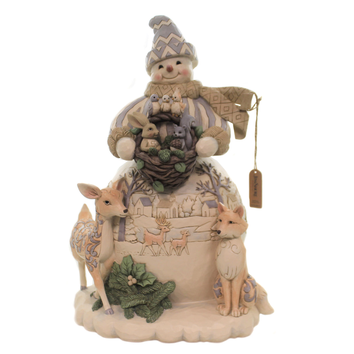 (45941) White Woodland Snowman Statue