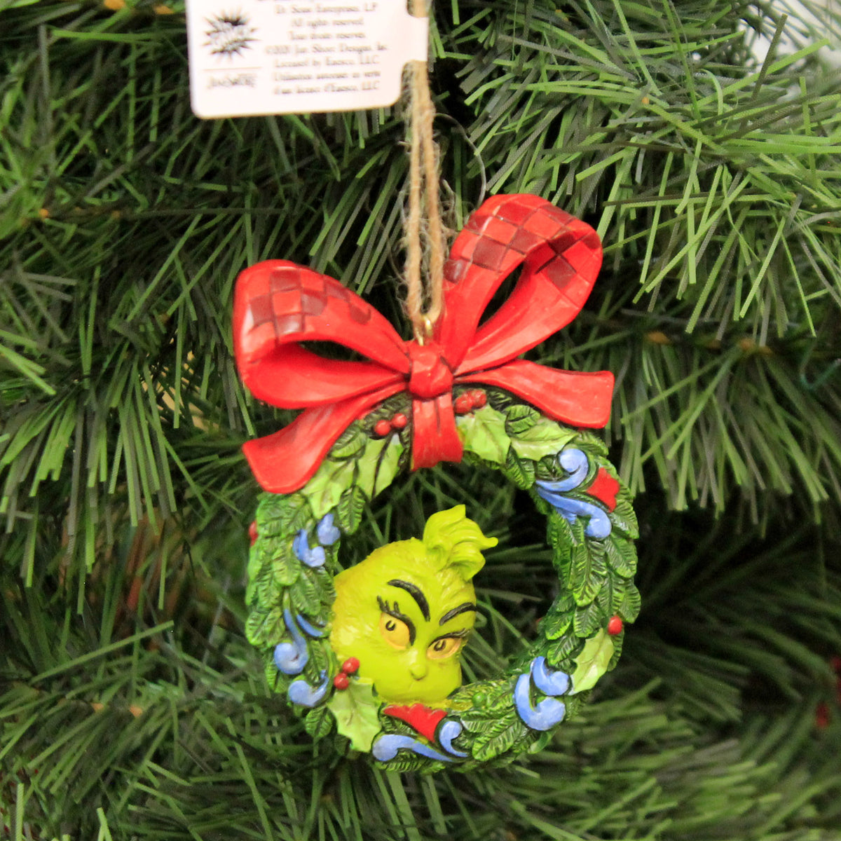 Jim Shore Grinch Peeking Through Wreath - - SBKGifts.com