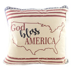 Home Decor God Bless America Pillow Fabric Patriotic Stars Stripes Usa 4P4022 (46063)