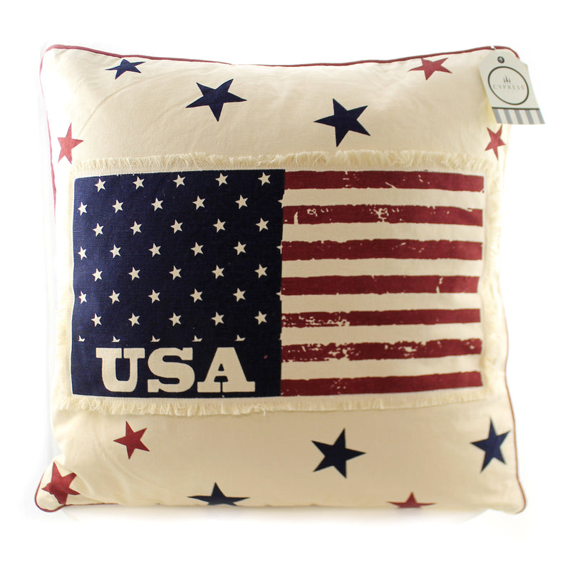 Home Decor Americana Patchwork Pillow Fabric Patriotic USA Flag 4P4024