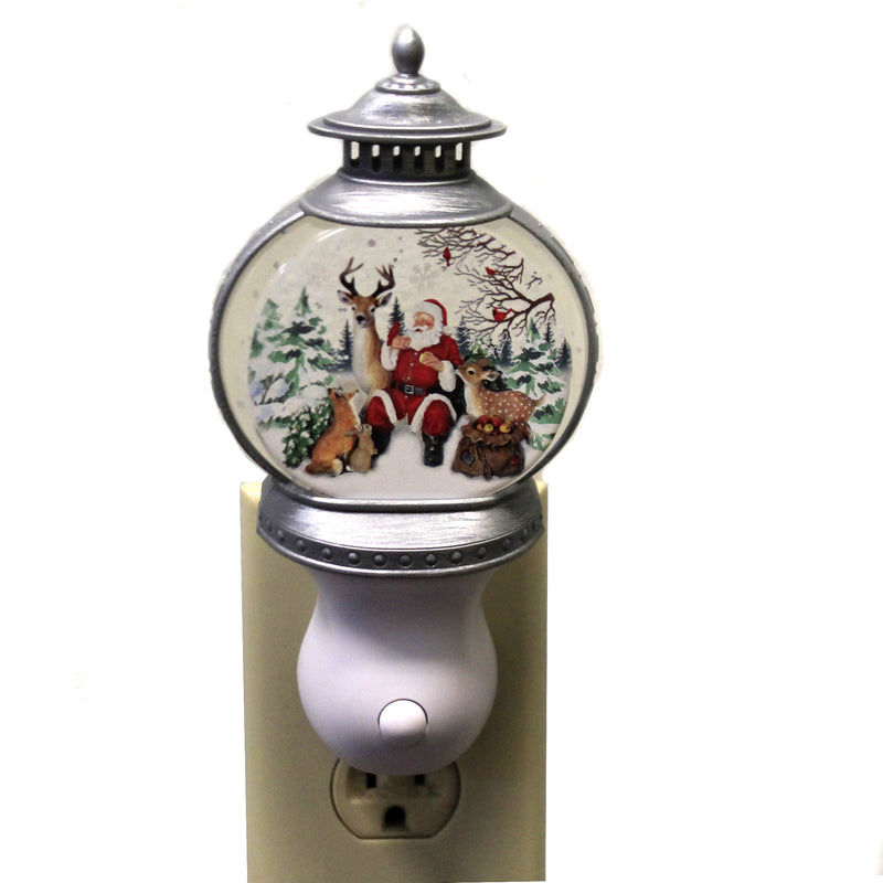 Christmas Lantern Swirl Nightlight Plastic Santa Woodland Animals 160154 (46074)