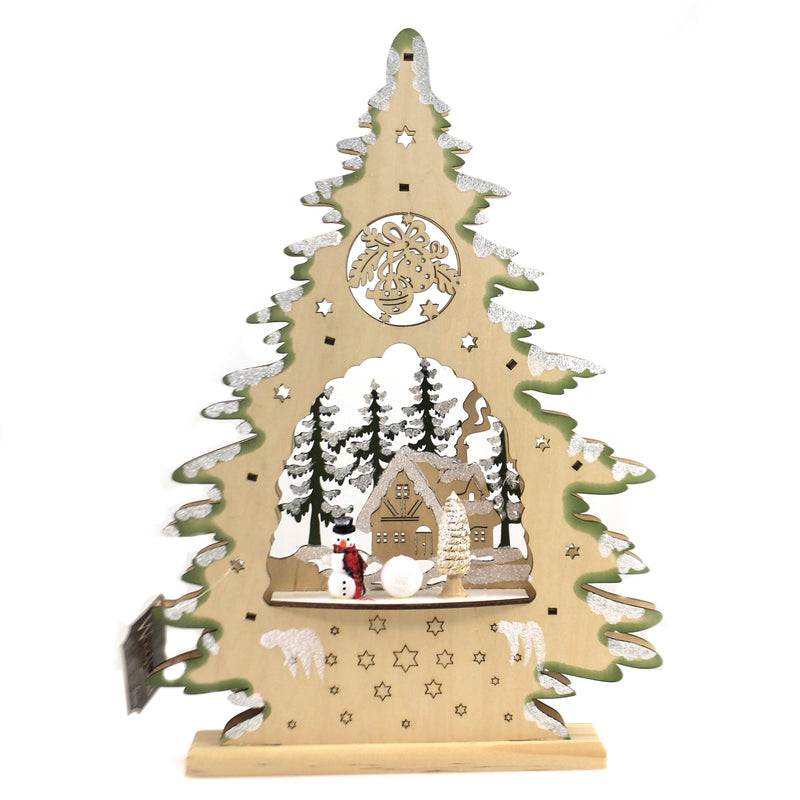 Christmas Christmas Tree Center Scene Led Wood Woodworks 133317 (46109)