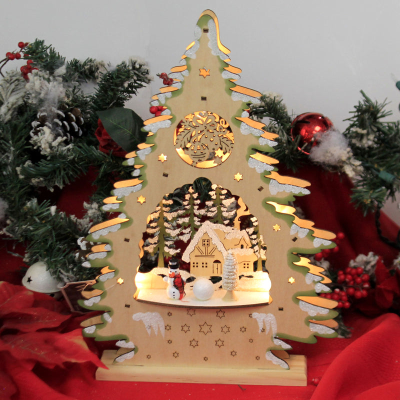 Christmas Christmas Tree Center Scene Led - - SBKGifts.com