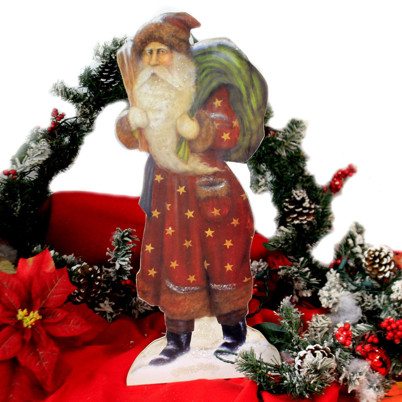 Christmas Victorian Santa & Green Bag - - SBKGifts.com