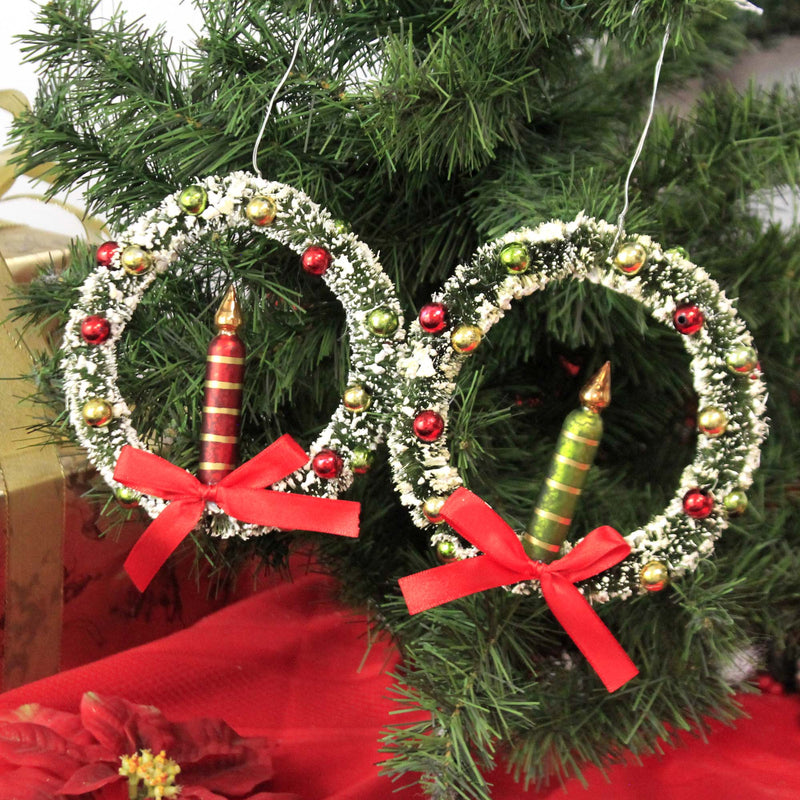 Christmas Traditional Candle In Wreath - - SBKGifts.com
