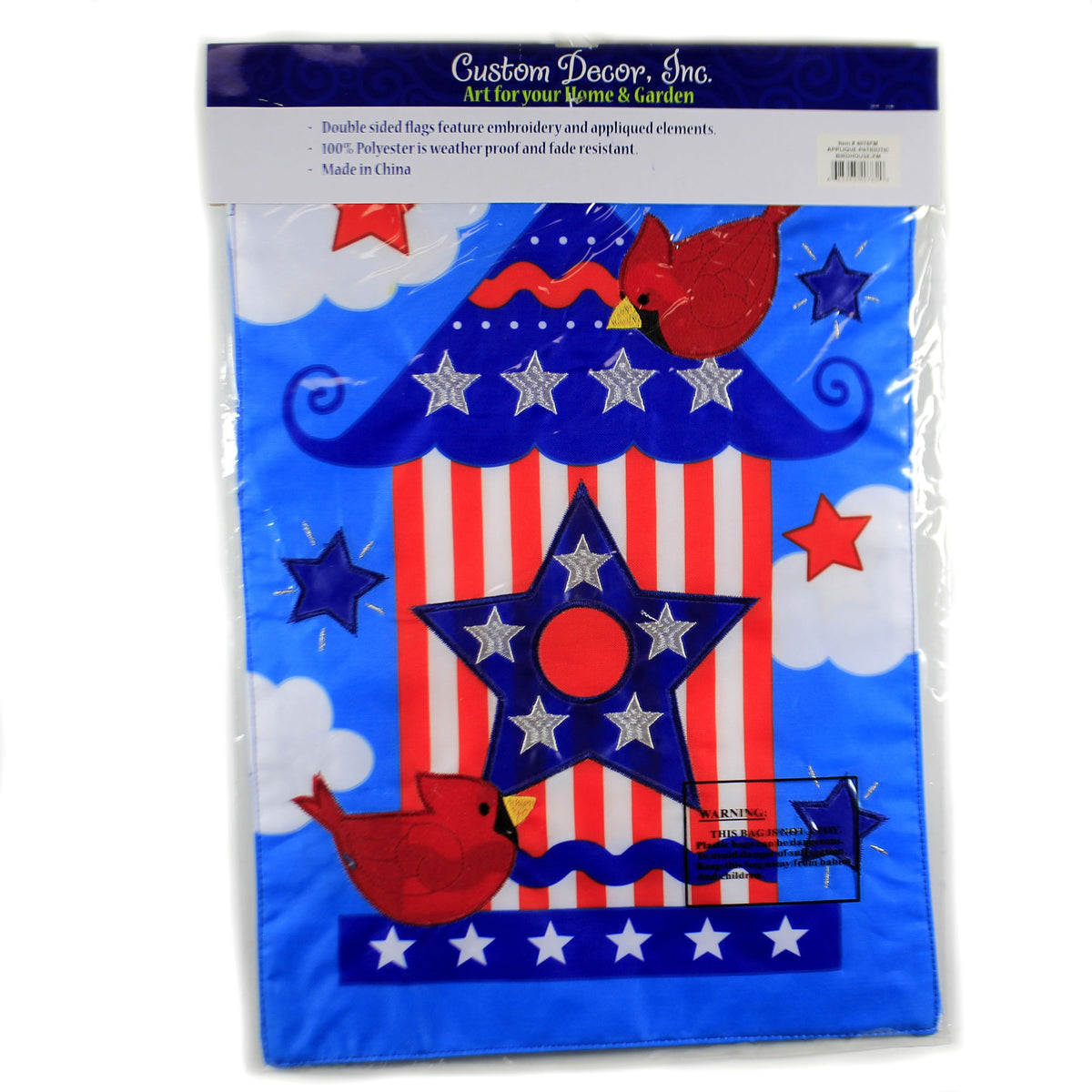 Home & Garden Applique Patriotic Birdhose Fla - - SBKGifts.com