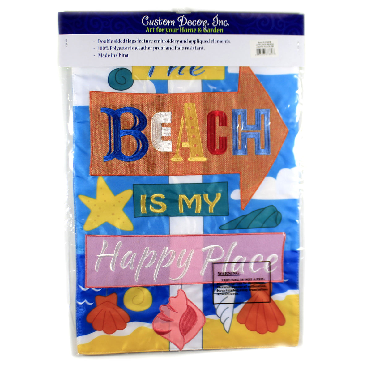 Home & Garden Beach Happly Place Garden Flag - - SBKGifts.com