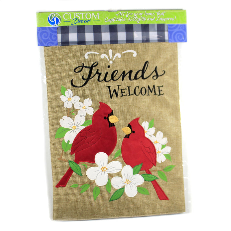 Home & Garden Burlap Cardinal Friends Flag - - SBKGifts.com