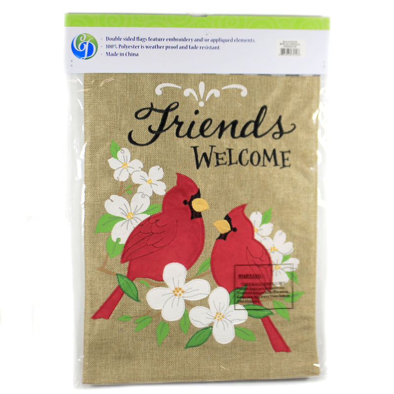 Home & Garden Burlap Cardinal Friends Flag - - SBKGifts.com