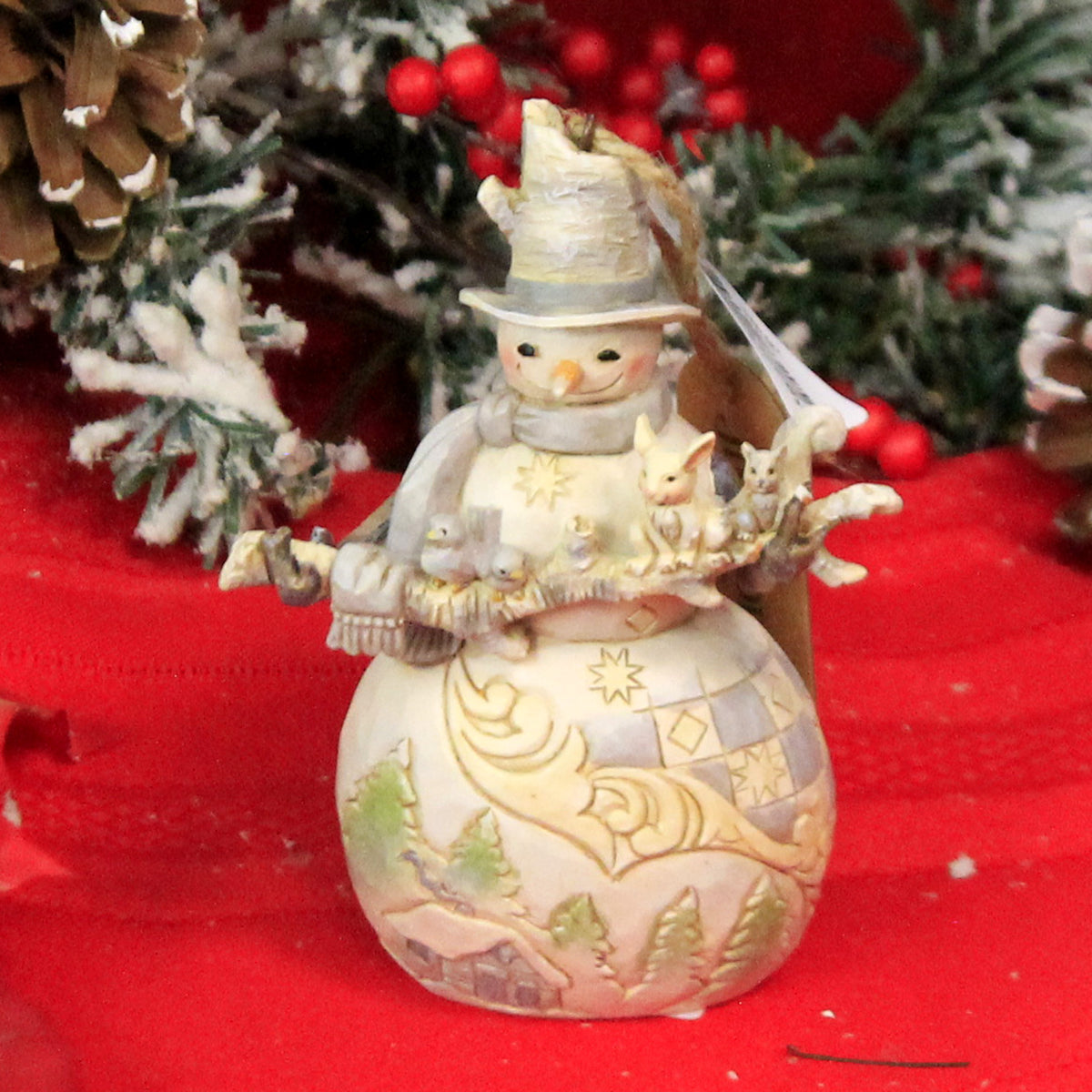 Jim Shore Woodland Snowman Animals Orn - - SBKGifts.com