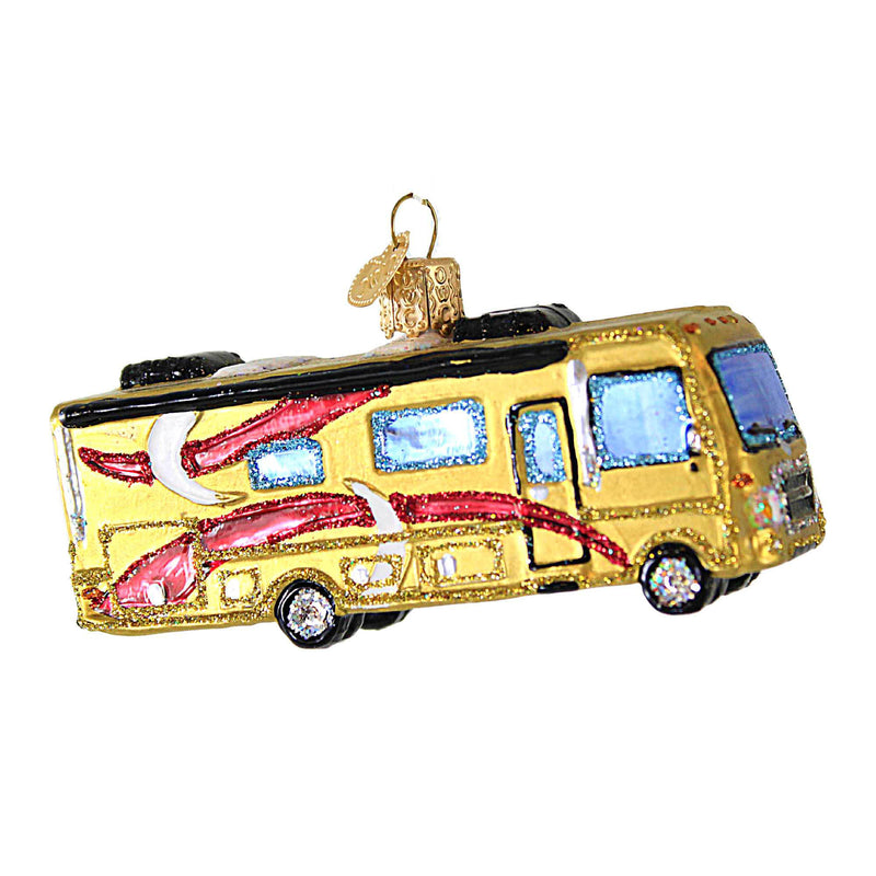 Old World Christmas Class A Motorhome - One Ornament 2 Inch, Glass - Travel Camp Live 46092 (46288)
