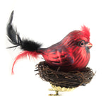 Holiday Ornament Red Bird With Twig Nest - - SBKGifts.com