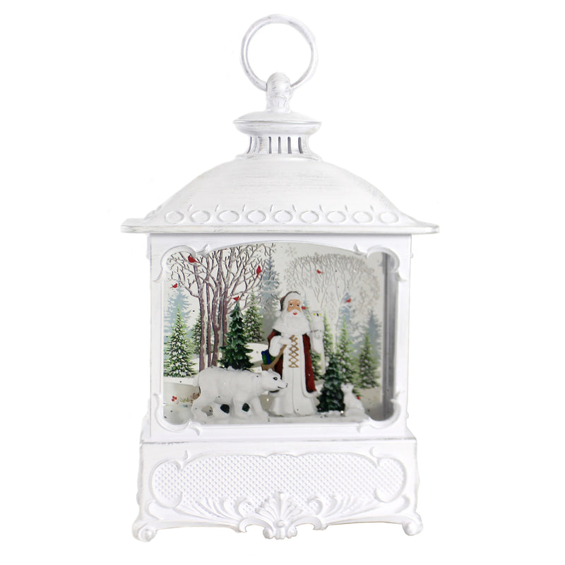 Christmas Led Swirl Santa W/Bear Lantern Plastic Owl Trees Cardinal 133296