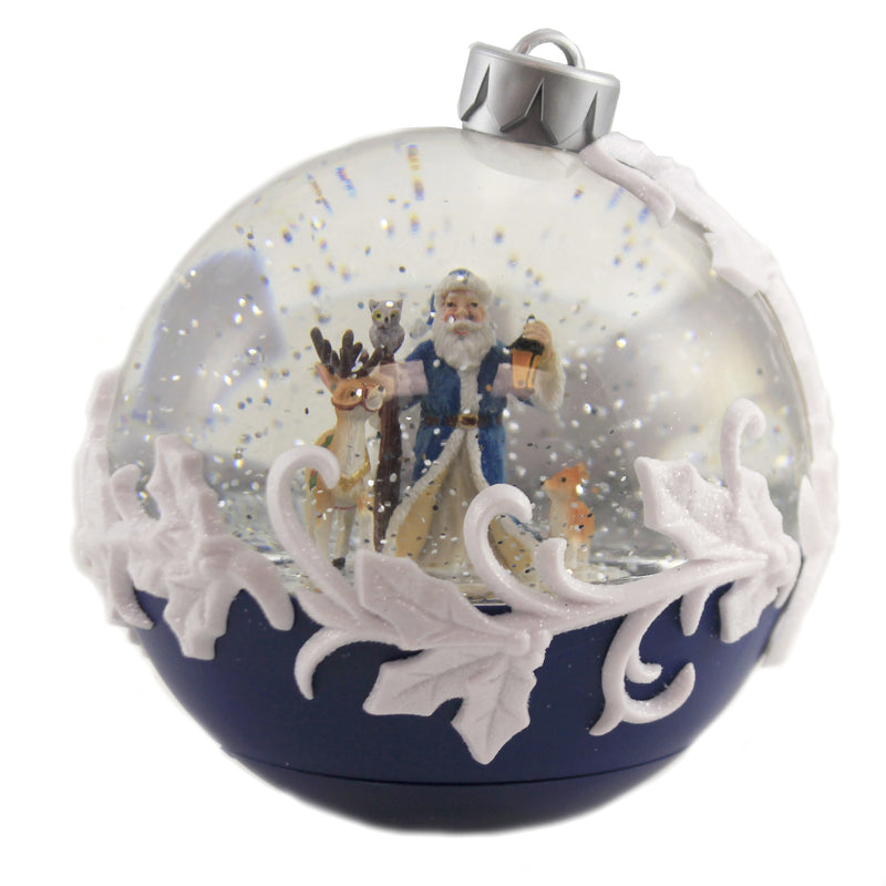 Christmas Led Santa Deer Dome Ornament Plastic Swirl Holly Leaves 133146 (46342)