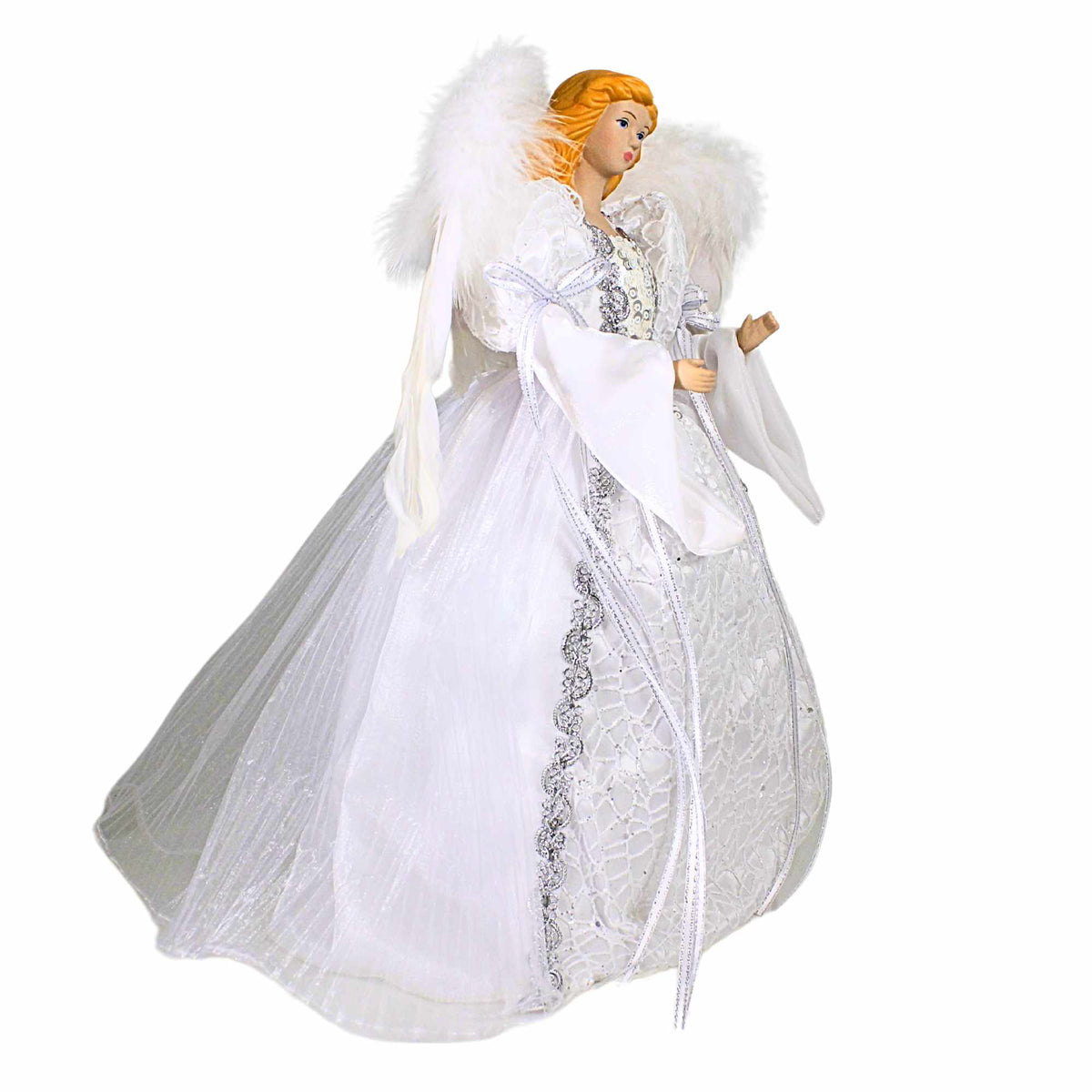 Roman White/ Silver Angel Tree Topper - - SBKGifts.com