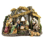 Christmas Nativity With Stable Polyresin Holy Family Kings Shepherd 35930