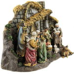 Christmas Nativity With Stable Polyresin Holy Family Kings Shepherd 35930