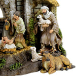 Christmas Nativity With Stable Polyresin Holy Family Kings Shepherd 35930