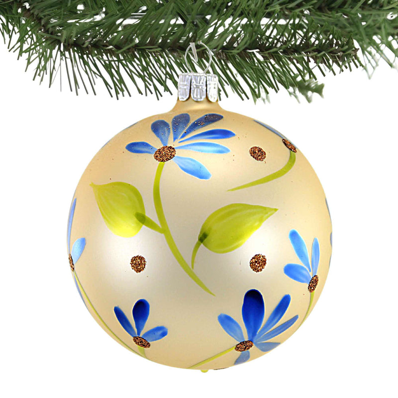 Golden Bell Collection Champange Ball With Flowers - - SBKGifts.com