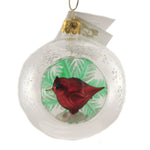 Golden Bell Collection Clear Ball With Cardinal Glass Christmas Ornament Bm1164 (46559)