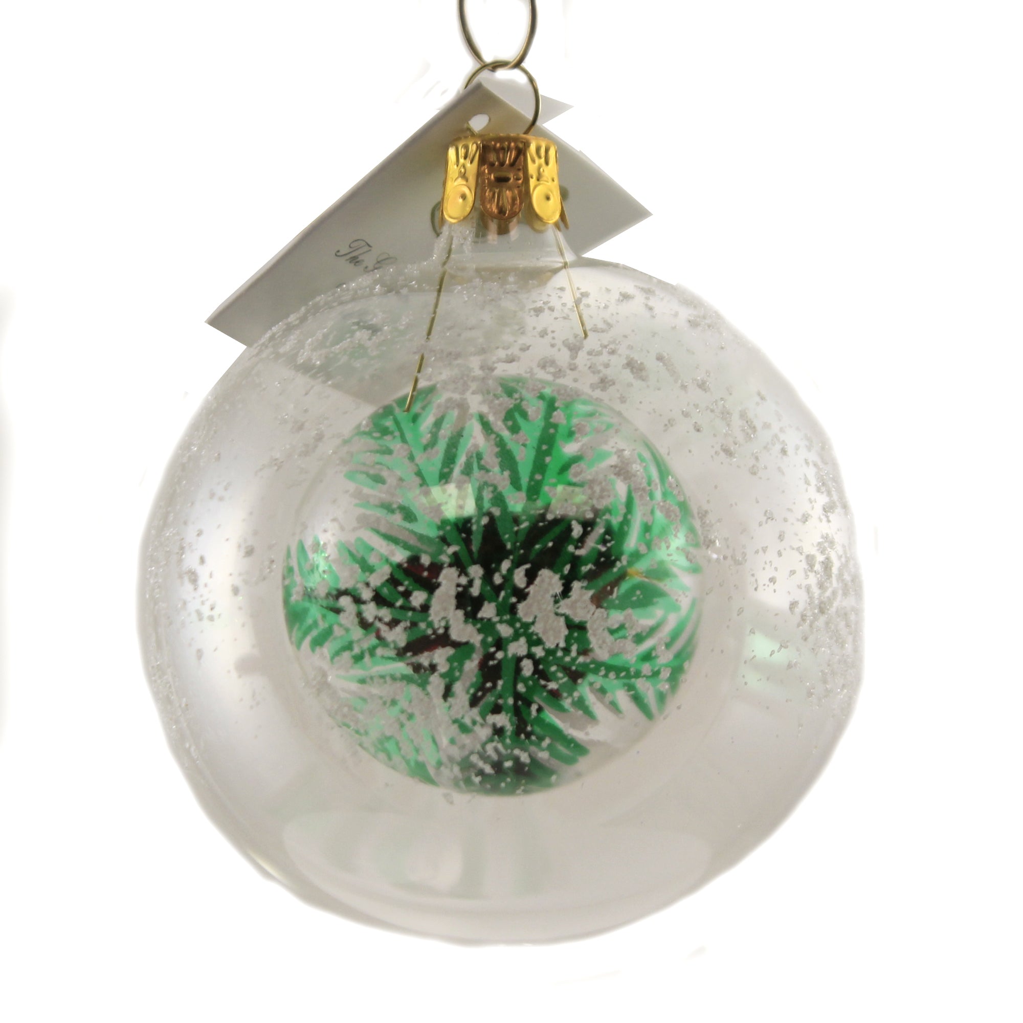 Golden Bell Collection 3.50In Clear Ball With Cardinal, Glass
