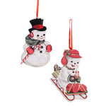 Holiday Ornament Playful Snowman Ornaments S/2 Mdf Dummy Boards Snowmen Rl9827
