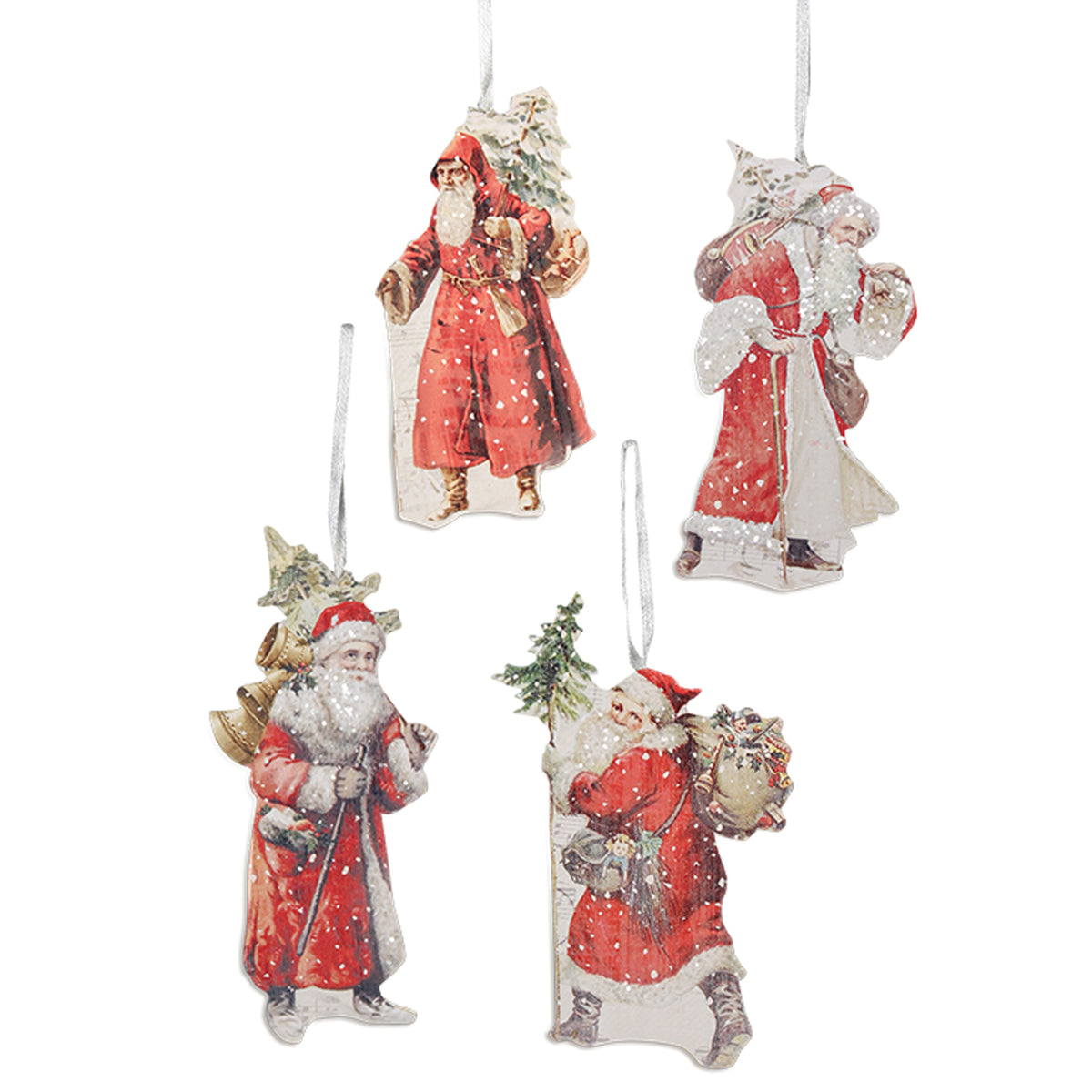 (46592) Traditional Santa Ornaments S/4