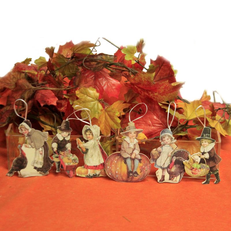 Holiday Ornament Thankgiving Child Ornaments S/6 - - SBKGifts.com