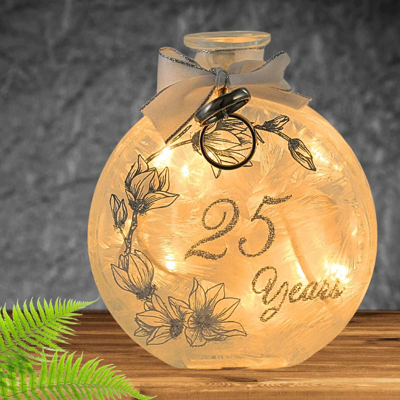 Stony Creek Silver Anniversary Pre-Lit Jar - - SBKGifts.com