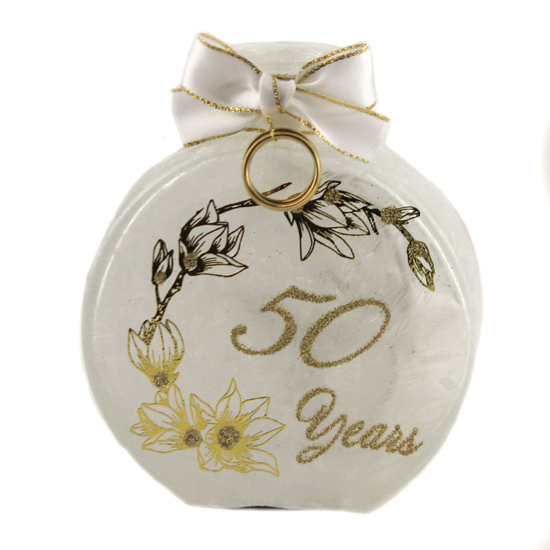 Golden Anniversary Pre-Lit Jar - One Pre-Lit Glass Decorative Light 4.5 Inch, Glass - 50 Years Gaa0217 (46630)