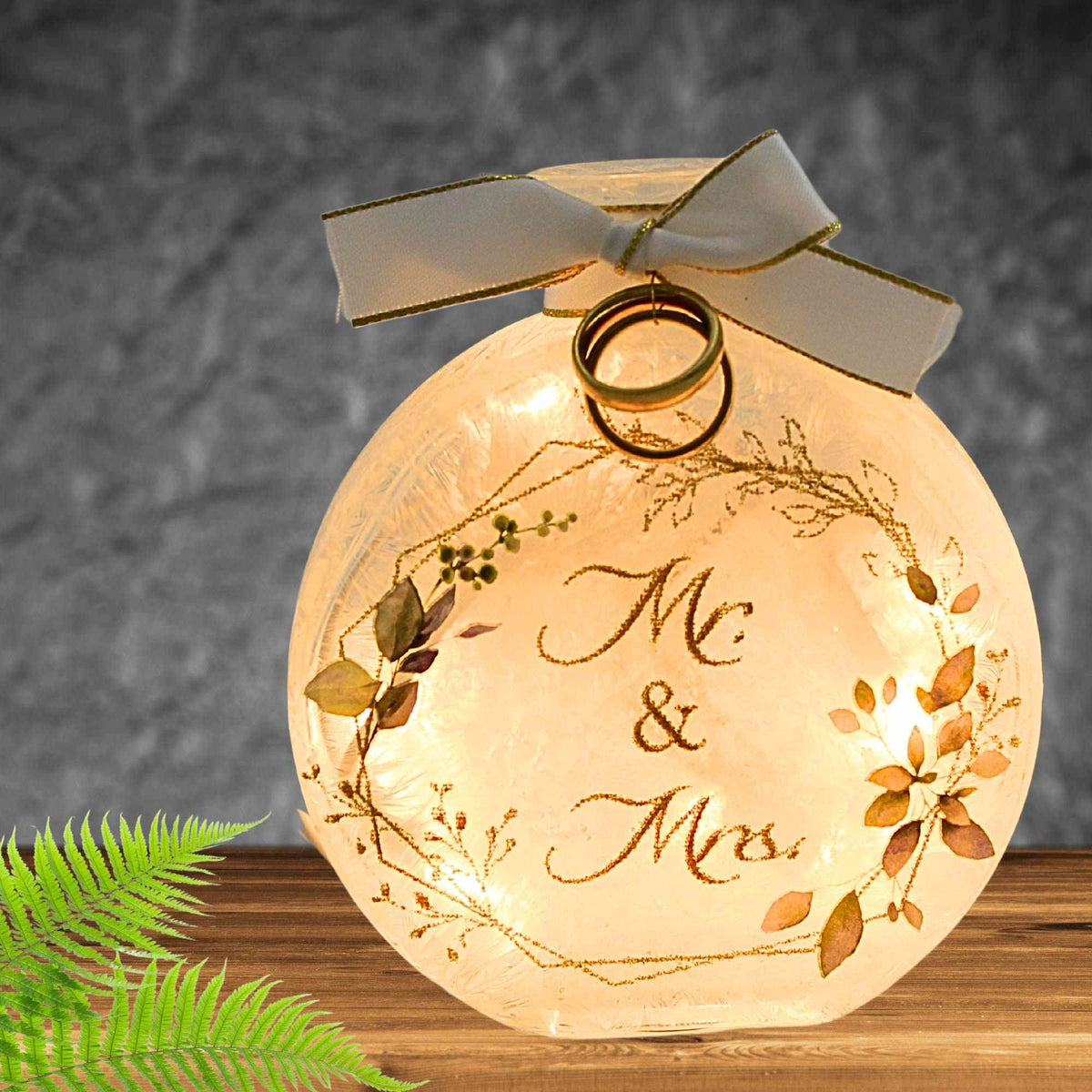 Stony Creek Mr & Mrs Pre Lit Round Jar - - SBKGifts.com