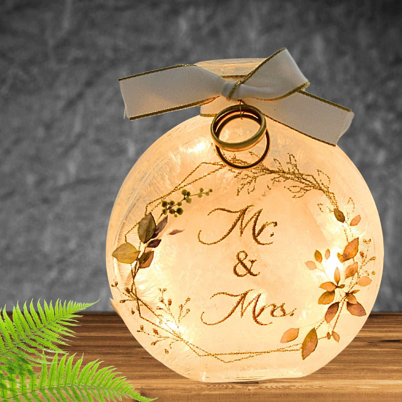 Stony Creek Mr & Mrs Pre Lit Round Jar - - SBKGifts.com