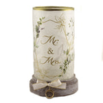 Mr & Mrs Hurricane Pre-Lit - One Pre-Lit Glass Decorative Light 8.25 Inch, Glass - Wedding Marriage Mrm0287 (46632)