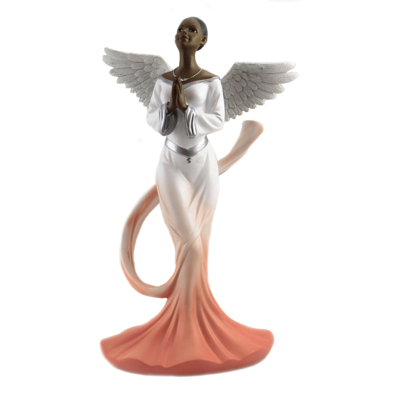 Angel With Orange Sash Polyresin Prayer Wings Religious 17764 (46659)