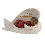 Black Art Baby Boy 1St Christmas Polyresin Angel Wings 19175 (46678)