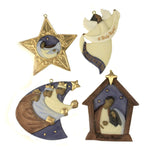 Holiday Ornament Nativity Set/4 Polyresin Manger Kings Angel Star 19116
