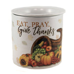 Eat,Pray, Give Thanks - One Container With Insert 5.5 Inch, Ceramic - Thanksgiving Gathering Pumpkin 66786 (46778)