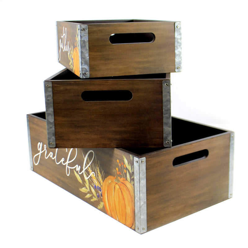 Thanksgiving Nested Crates With Pumpkins - - SBKGifts.com