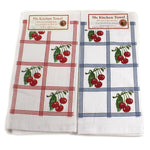 Country Cherries Towels Set/2 - 2 Towels 24 Inch, Cotton - 100 Cotton 50S Design Retro Vl74*Vl75 Set/2 (46835)