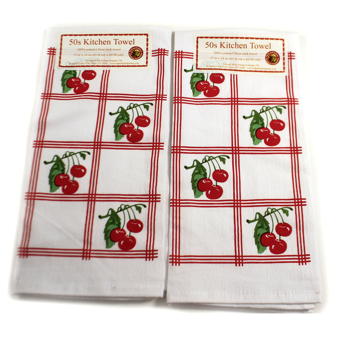 Old Fashioned Country Cottons Dish Towel Set of 2 Natural