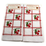 Country Cherries Red Set/2 - 2 Towels 24 Inch, Cotton - 100% Cotton 50S Design Retro Vl75s  Set/2 (46836)