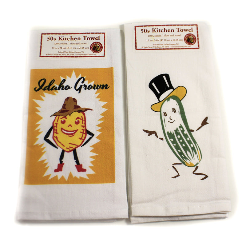 Decorative Towel Mr Potato & Pickle Towel Set/2 100% Cotton 50S Design Retro Vl114*Vl106* Set/2 (46839)