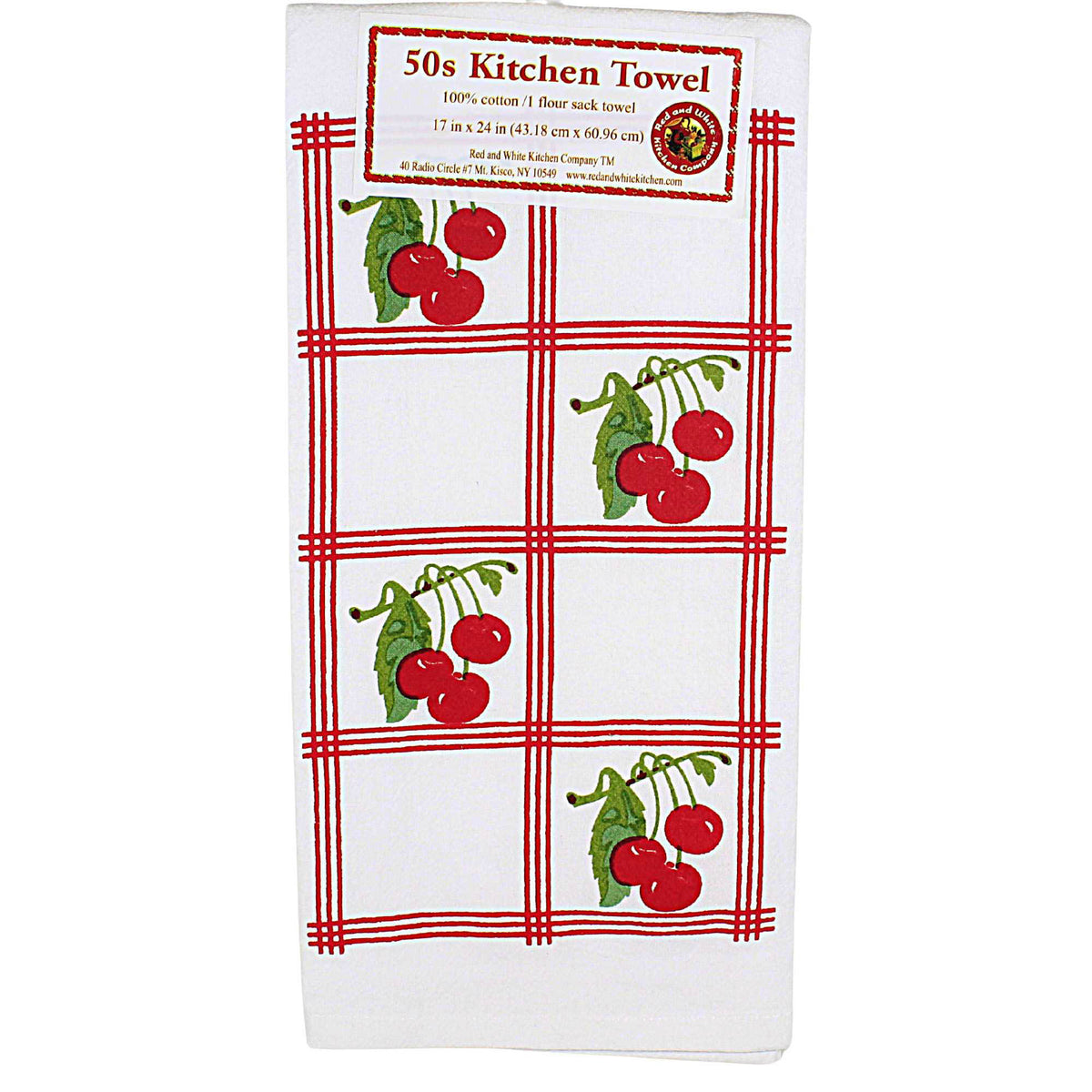 Red And White Kitchen Cherries Or Cherry Pie Towels - - SBKGifts.com