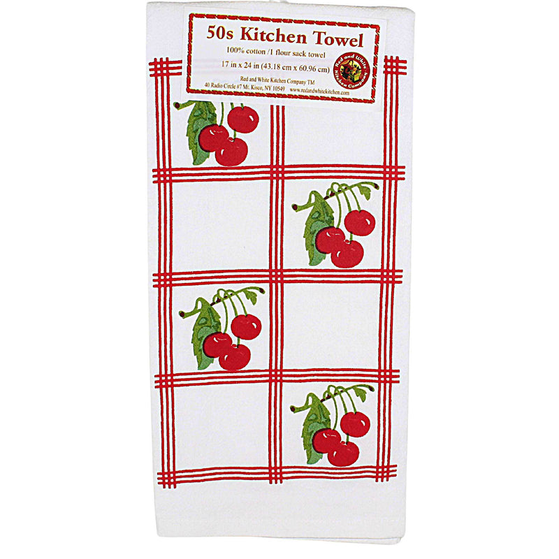 Red And White Kitchen Cherries Or Cherry Pie Towels - - SBKGifts.com