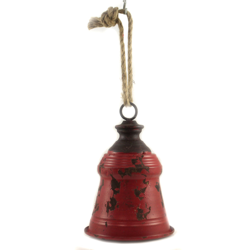 Home Decor 9.50 Inch Red Metal Bell - - SBKGifts.com