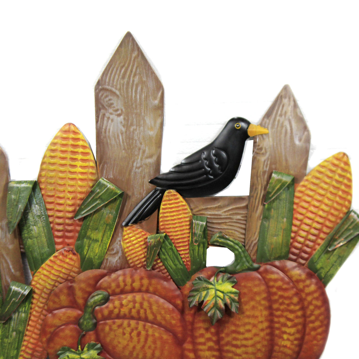 Home & Garden Fence W/ Pumpkins & Corn Stake - - SBKGifts.com
