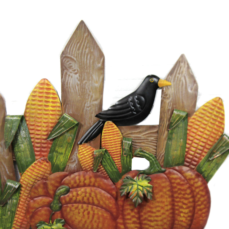 Home & Garden Fence W/ Pumpkins & Corn Stake - - SBKGifts.com